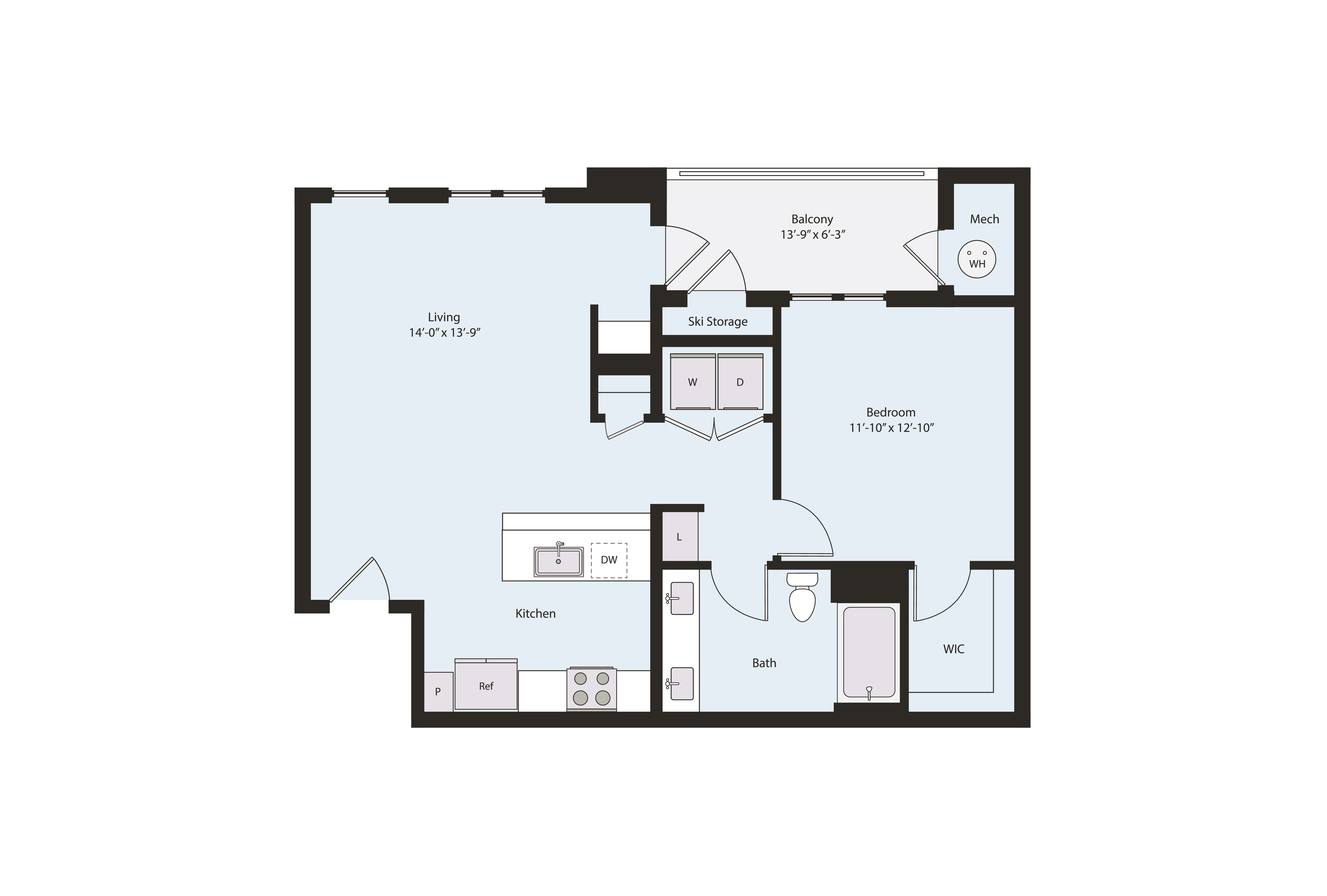 Floor plan layout diagram for A2-1